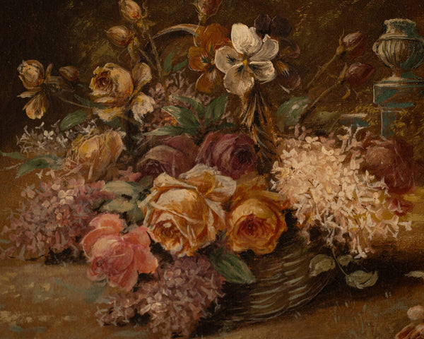 0664 Mixed Pastel Florals In Basket by Artist Carl Mutze C. 1924