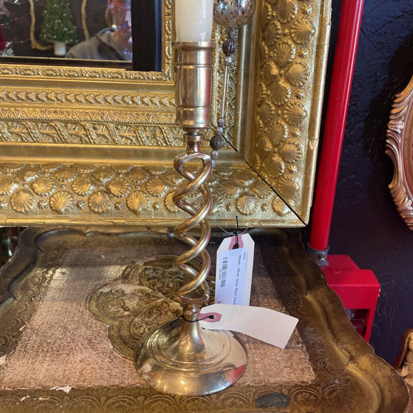 Moxie - Barley Twist Brass Single Candlestick - 8.5"