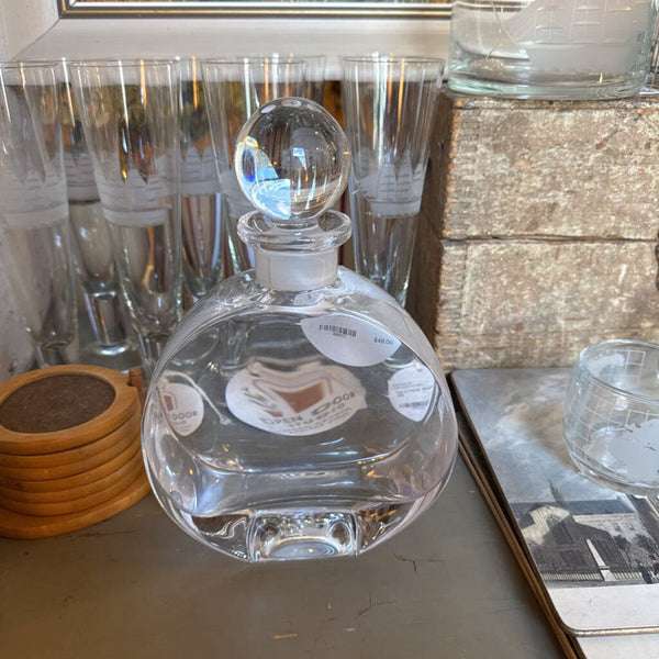 Oval crystal glass liquor bottle