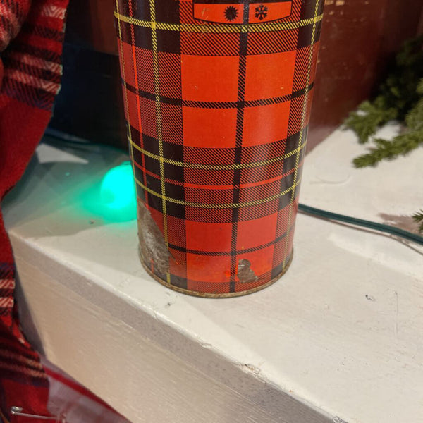 JFV- Vintage scratch Plaid thermos