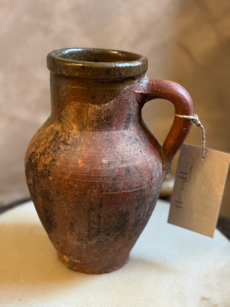 0371 Vintage Terracotta Pottery Jug