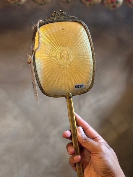 0528 Brass Bow Motif Hand Mirror