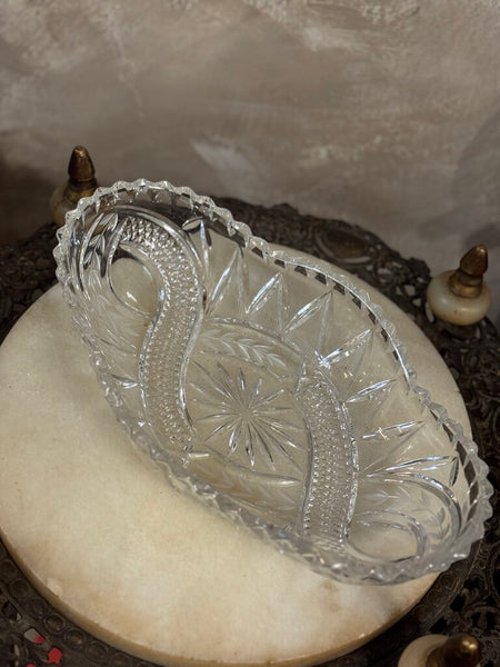 0716 Oval Shallow Crystal Dish