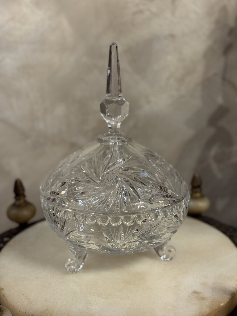 0723 Crystal Lidded Candy Dish