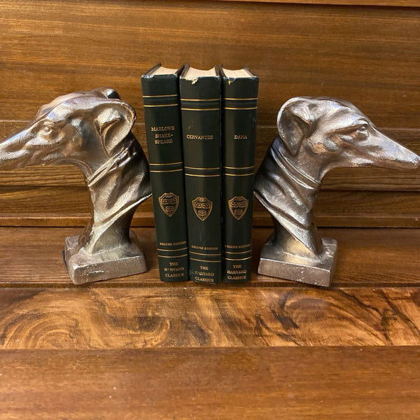 Vintage Cast Metal Whippet Greyhound Bookends 7.5 x 7