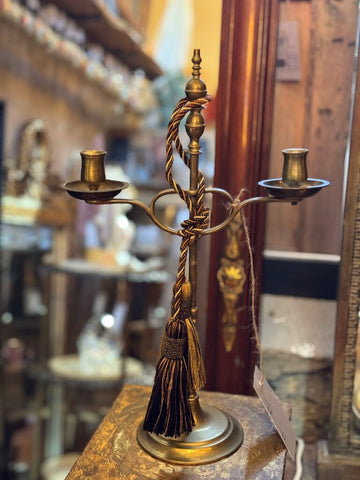 0030 Brass Double Arm Adjustable Candle Holder