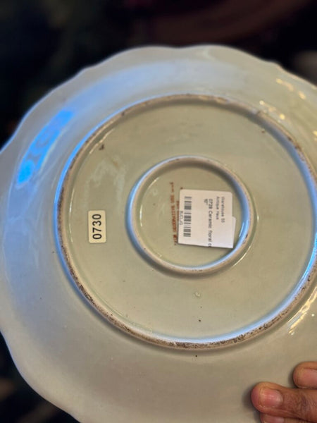 0729 Ceramic floral crest plate