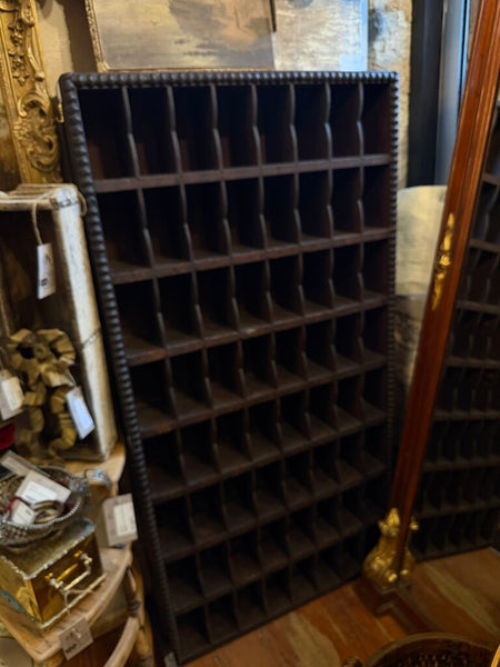 0411 Antique Oak Scalloped Cubby Shelf