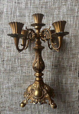 Gold 5 Arm Candelabra