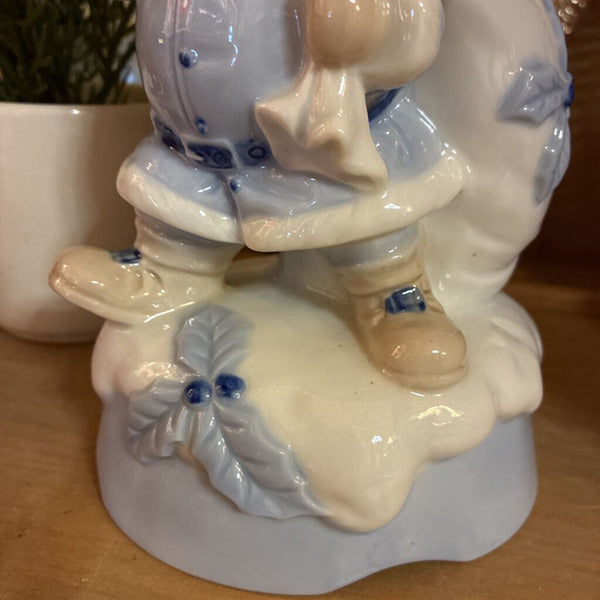Vintage Blue Musical Santa