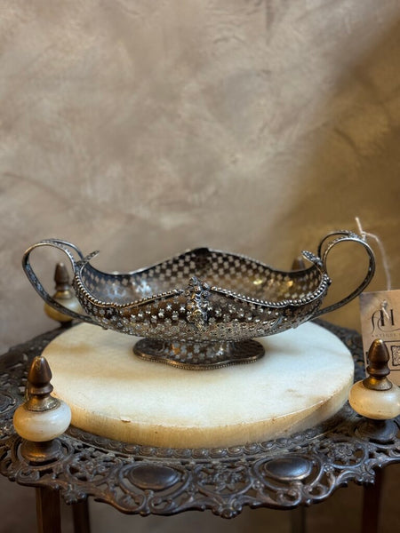 0502 Silver Tone Jardiniere Basket