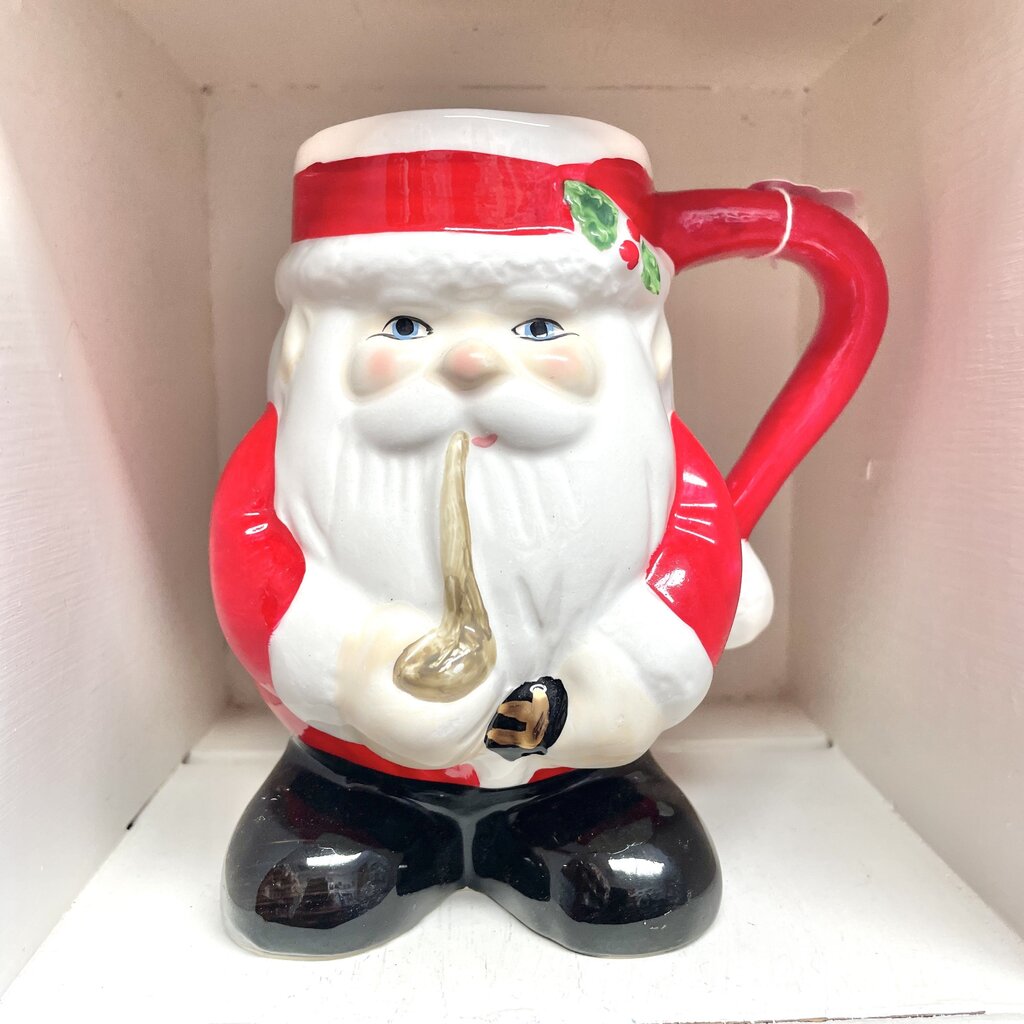 Moxie - Vintage 1994 Santa With Pipe Mug 5" Tall