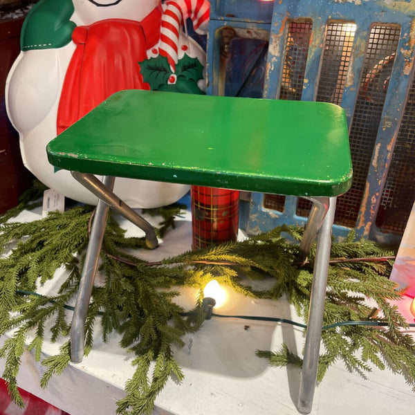 JFV ~ vintage metal green folding stool