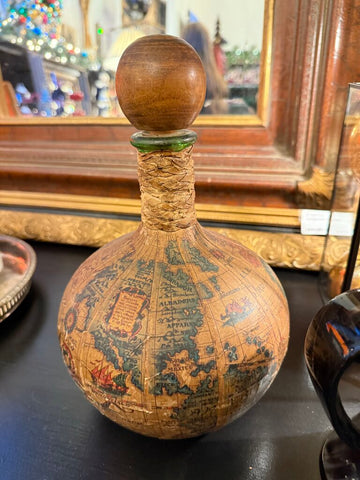 Vintage Decanter with maps marked Italy