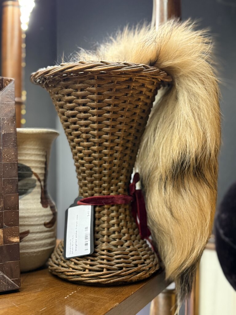 Weighted wicker French vase