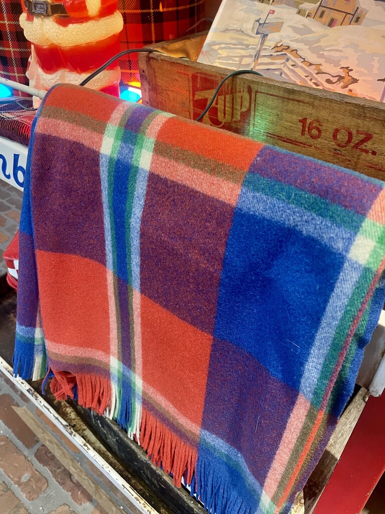 JFV ~ Vintage Plaid Wool Blanket