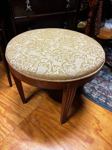 Mid 20th Century Italian Wood Upholstered Stool (as found) in store PU