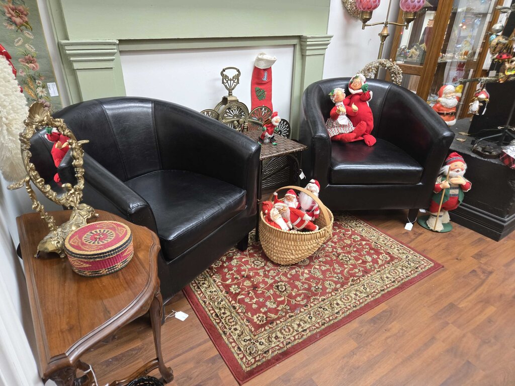 Pair of black club chairs in store pick up only 26 x 30 x 30 tall