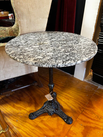 Marble Top Bistro Table with Iron Base (in store PU)