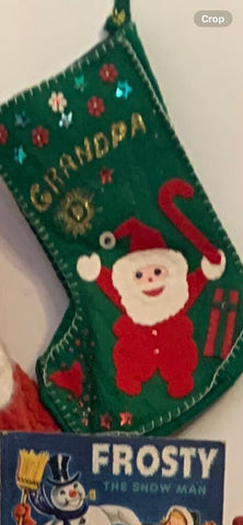 Vintage grandpa Christmas stocking