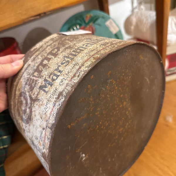 Vintage campfire marshmallow tin as is no lid