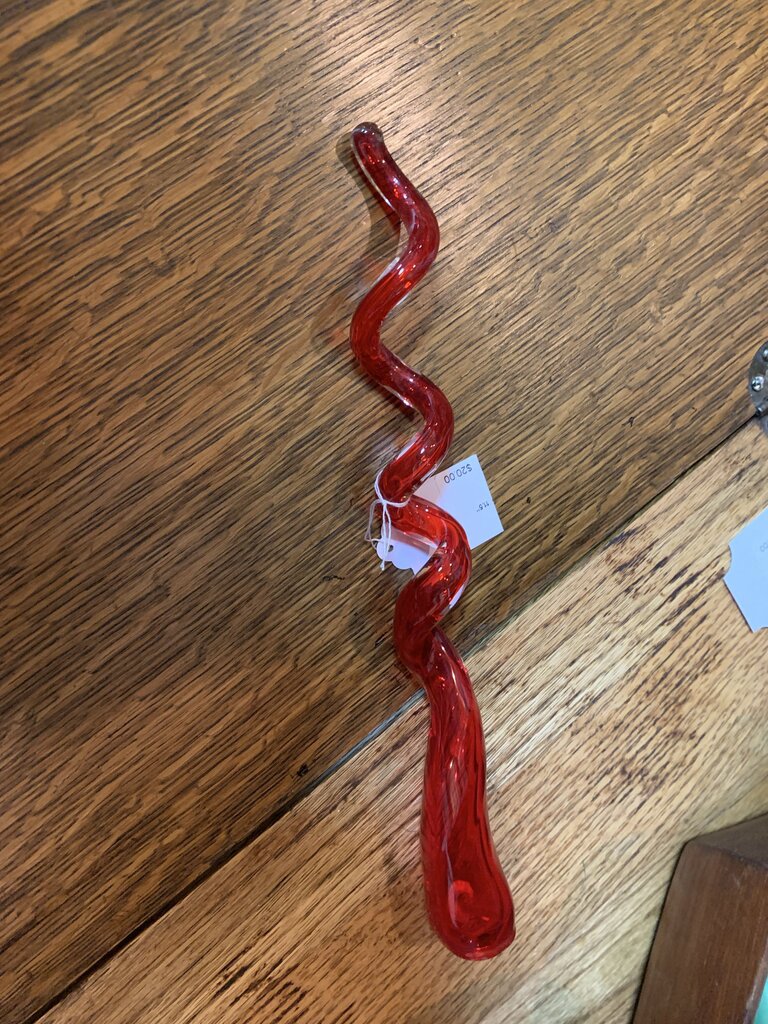 Red Blown Glass Swirl~ 11.5"
