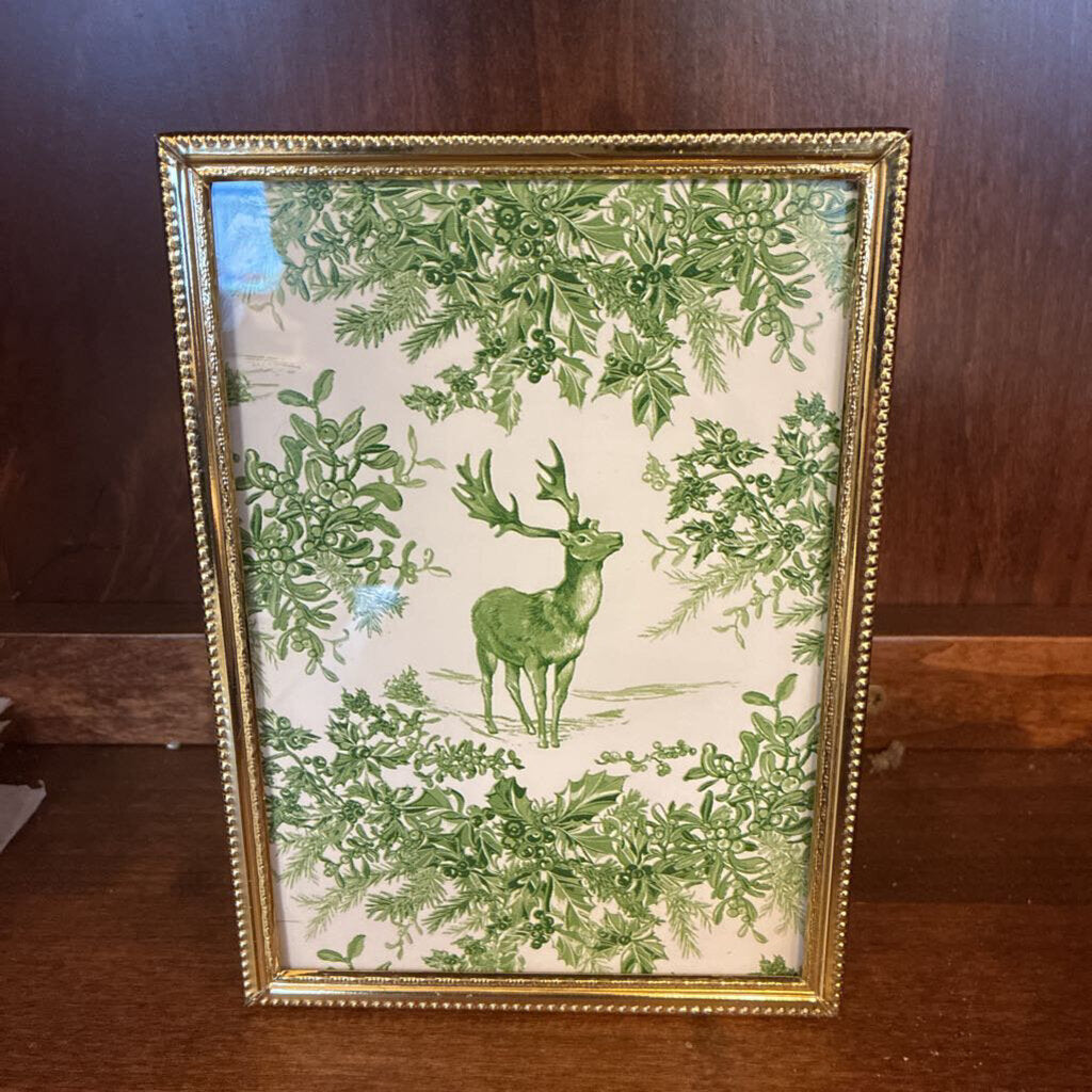 Vintage Brass Frame w/ Deer 5" x 7"