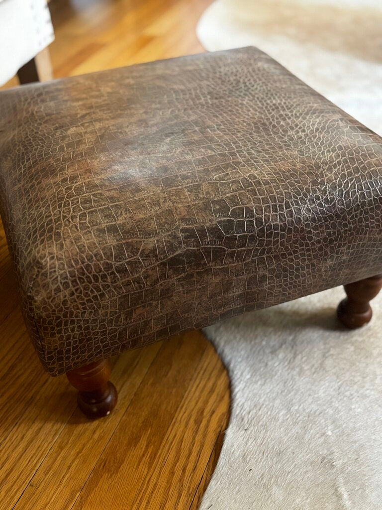 Faux Leather Footstool
