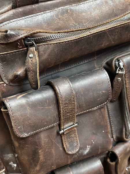 Beautiful Brown Handmade Leather Backpack FIRM