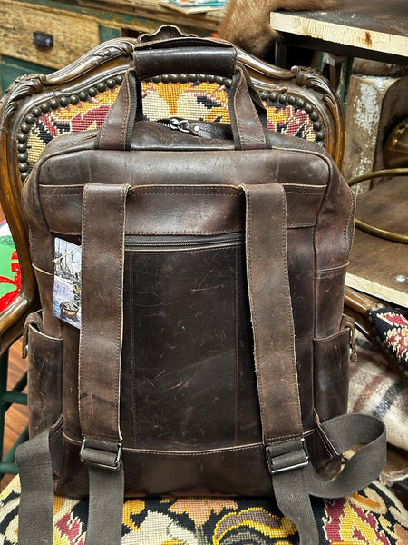 Beautiful Brown Handmade Leather Backpack FIRM
