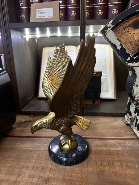 Vintage Brass Eagle on Marble Base 10inches Tall