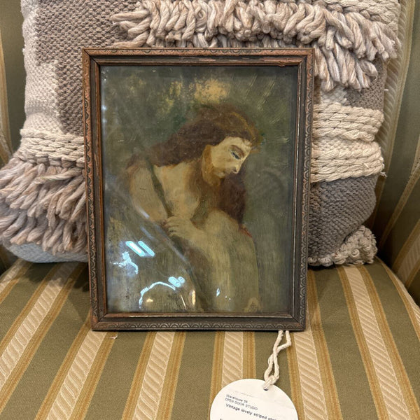 Antique painting framed of Jesus 8x10