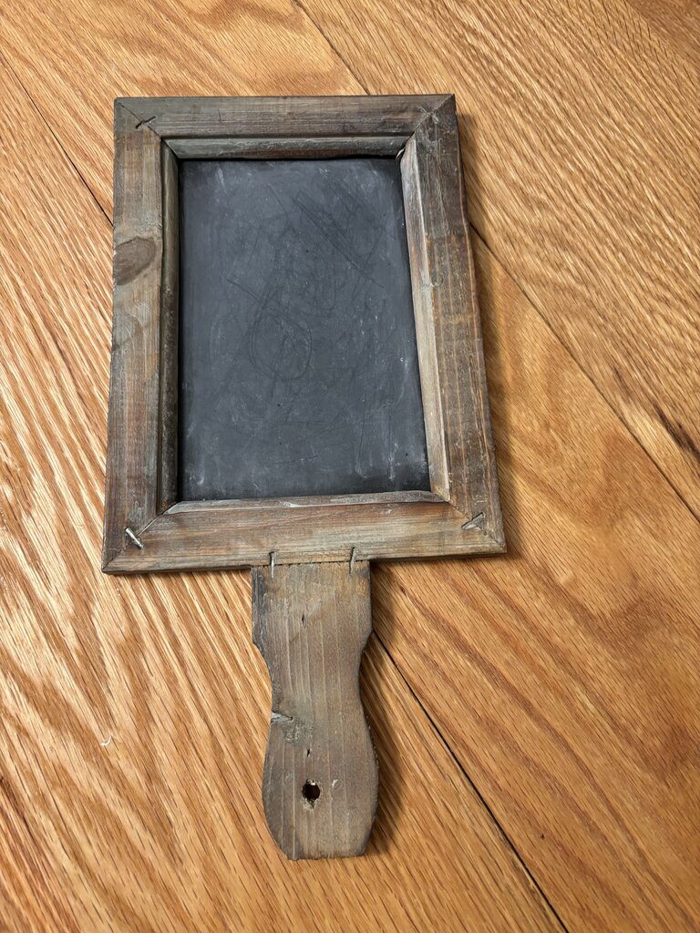 Vintage Wooden Paddle Blackboard 12in
