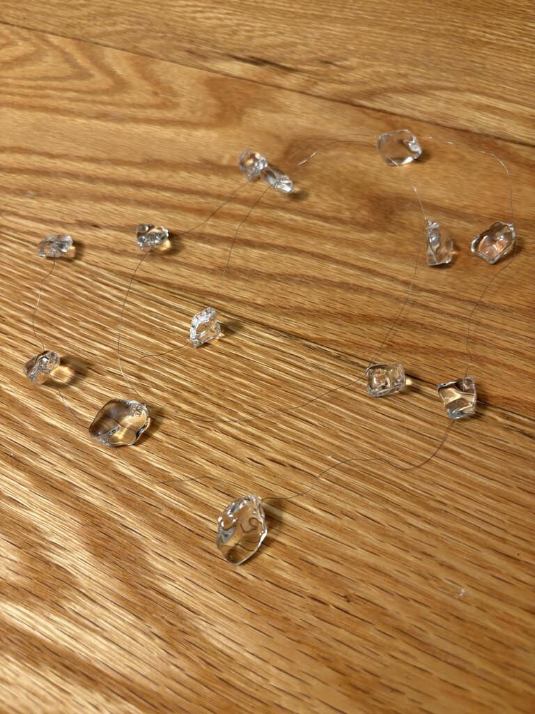 Ice Bead on Wire String 34in long