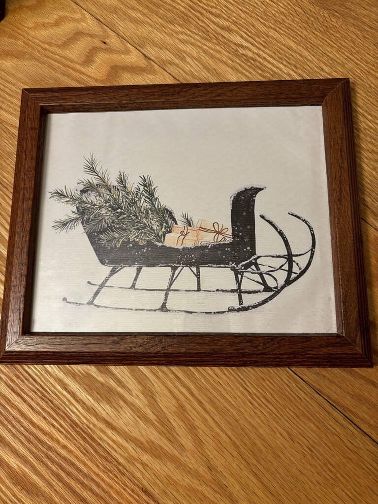 Sled Print in Oak Frame 11x9