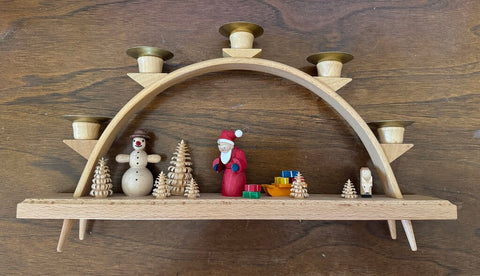 Erzgebirgische volkskunst seiffen made in Germany candleier as found