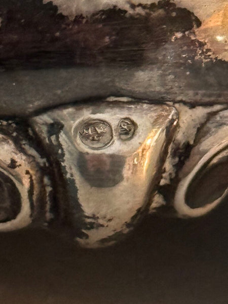 Sweden weighted sterling rococo style 6" tall 3.5" wide at base (pair) three crowns and "s" hallmark