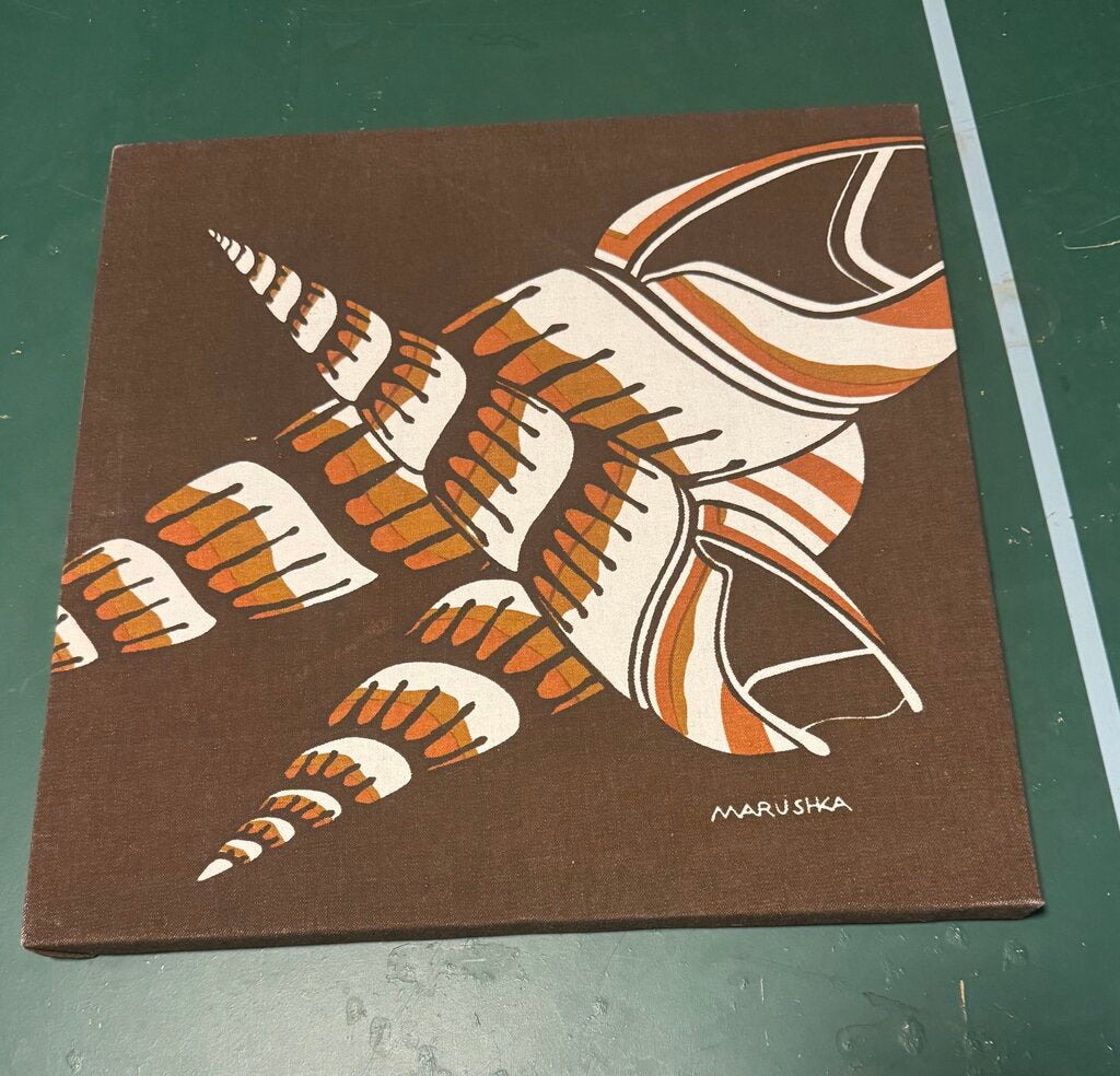 Marushka Brown Shell Fabric Wall Hanging W1457