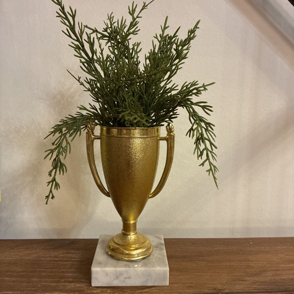 Trophy w/ Marble Base and Greenery 6"h x 4"