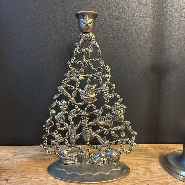 Vintage Godinger Silver Plated Christmas Tree Candleholder