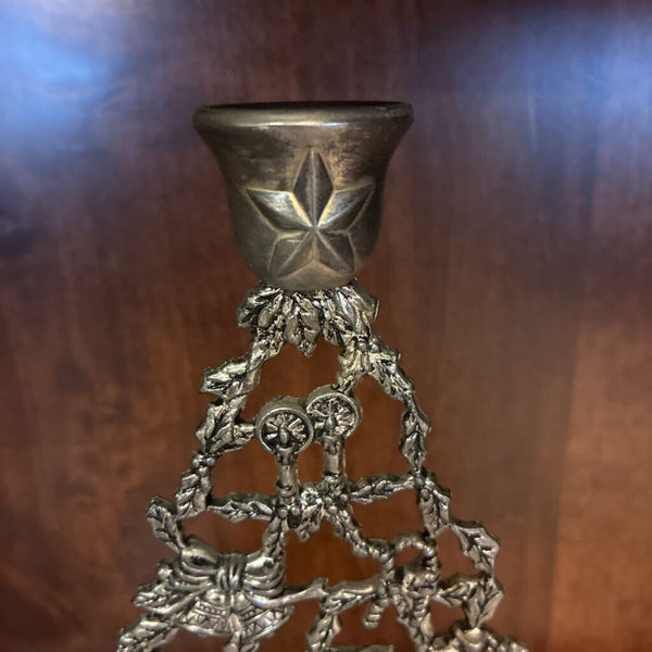 Vintage Godinger Silver Plated Christmas Tree Candleholder
