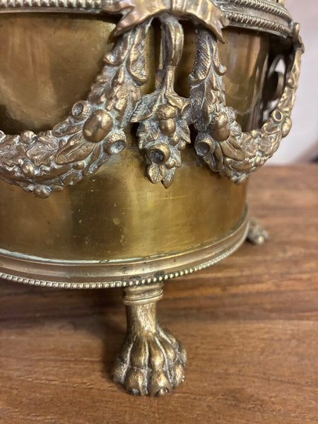 Vintage English Brass Biscuit Jar 8" x 8"