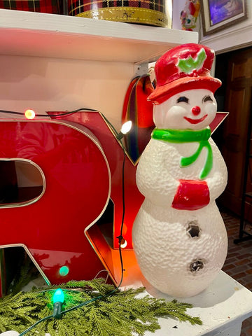 JFV ~ Vintage Snowman Girl Blowmold