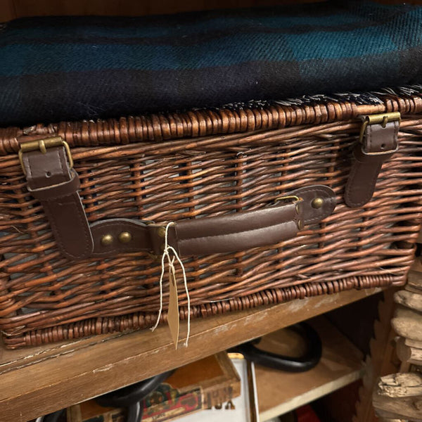 Wicker Picnic Basket with contents