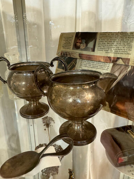 Sterling creamer and sugar (no lid)