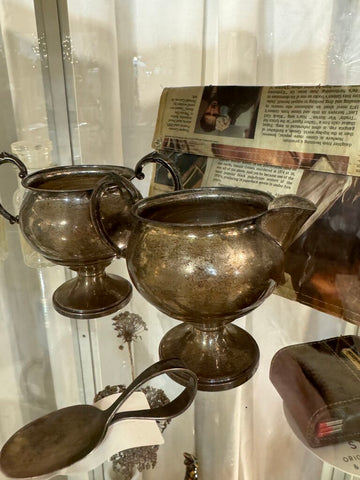 Sterling creamer and sugar (no lid)