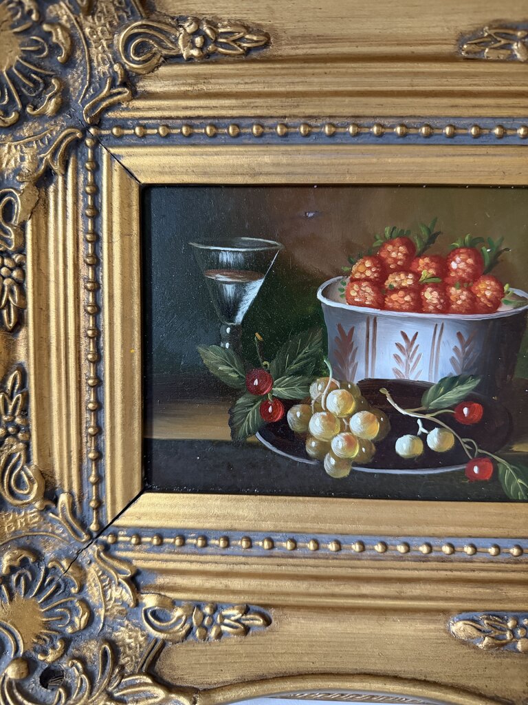 0375 Vintage Still Life Painting of Fruit
