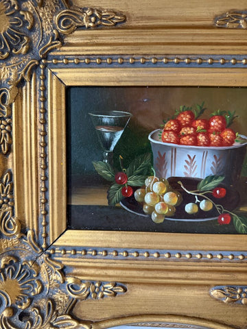 0375 Vintage Still Life Painting of Fruit