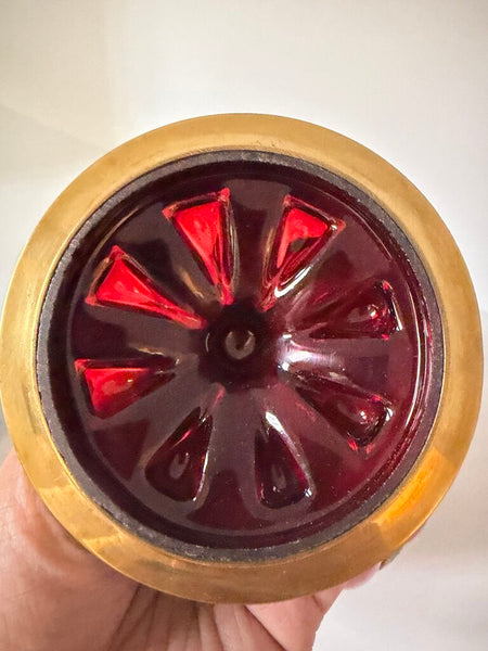 0100 Red Bubble Glass Urn