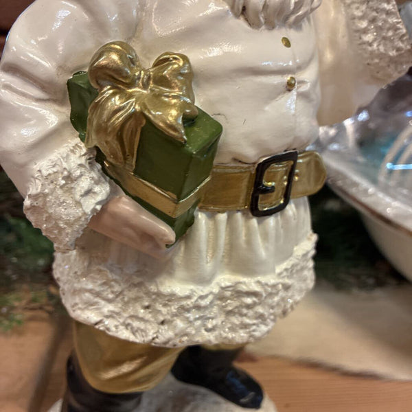 Vintage Cream Santa 12" x 6"
